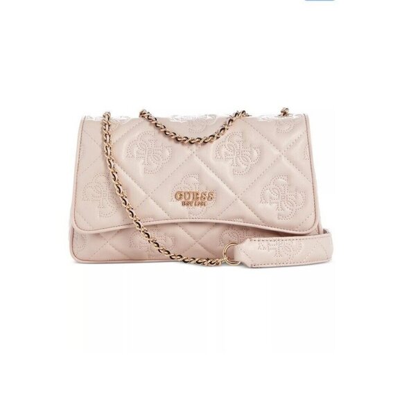 GUESS Marieke faux-leather flap convertible shoulder crossbody bag - Light Pink - Picture 1 of 10